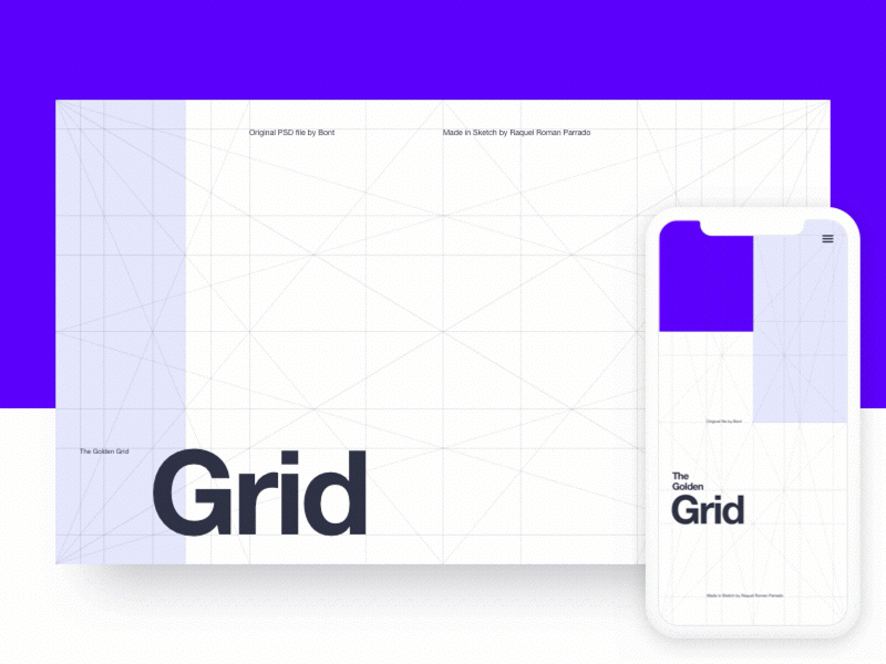 The Golden Grid for Sketch blue clean free freebie golden grid golden ratio grid layout purple sketch