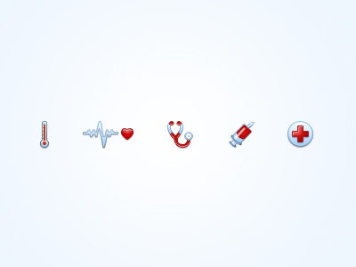 Doctor icon set blue doctor heart rate heartbeat icon icon set icons red red cross stethoscope thermometer