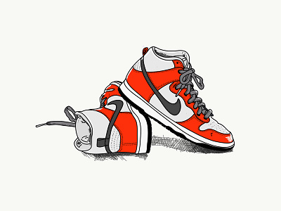 The sneakers series-Nike airjordan1 basketball fashion illustration jordan nike sneakers trainers