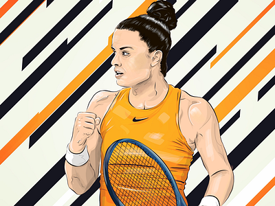 Maria Sakkari-Illustration athlete illustration mariasakkari sakkari sports tennis tennisplayer vector wta