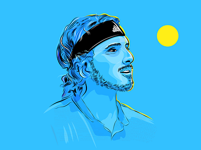 Illustration of tennis player