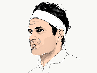 Roger Federer athlete federer illustration illustrator player roger sports tennis vector