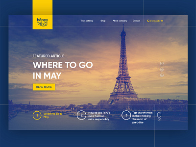 Landing page for Happy Travel tourism agency