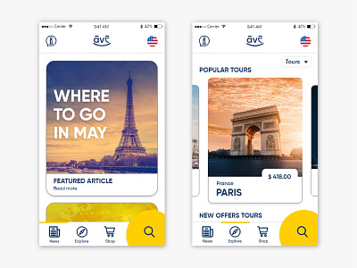 Happy Travel mobile app UI design app application explore features mobile news travel ui ui ux ux