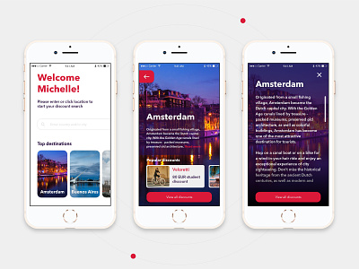 ISIC Mobile App - Choosing destination amsterdam app application country destination discounts location mobile search student student card ui ux ux design
