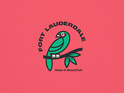 Fort Lauderdale badge bird branding logo miami parrot type