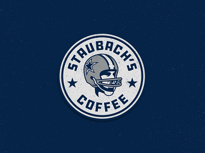 Staubach's Coffee v2 badge coffee cowboys ddc football helmet logo nfl seal sports