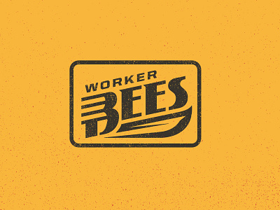 Worker Bees badge bee gold honey hornet industrial logo patch retro sweet vintage wing