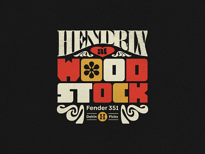Hendrix At Woodstock brand branding fort lauderdale logo miami type vintage