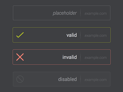 Input Suffixes disabled form input invalid valid