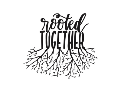 Rooted Together handlettering logodesign nonprofitwork