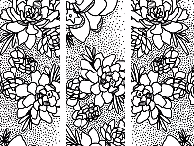 Polka Dots + Succulents illustration stippling succulent