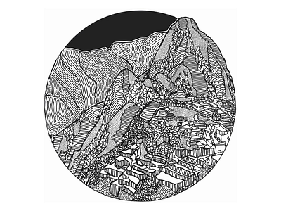 Machu Picchu machu picchu pattern travel illustration zentangle