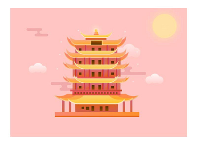 Yellow Crane Tower illustration