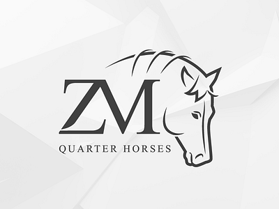 ZM - Zalesany mill Quarter Horse logo animal logo farm horse logo logotype quarterhorse ranch stable