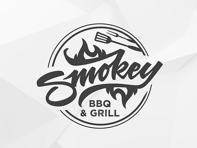 Smokey - BBQ & Grill Logotype art bbq calligraphy lettering logotype smokey