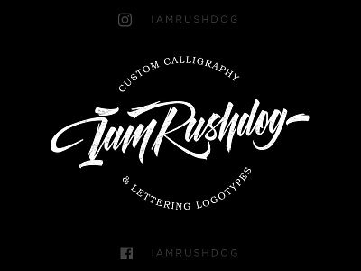 iamrushdog personal logotype horizontal brushlettering calligraphy iamrushdog logo logotype type typo