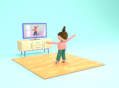 Learning to Dance in Quarantine 3d 3d animation 3d art 3d artist 3d illustration 3d modeling character characterdesign characterrig