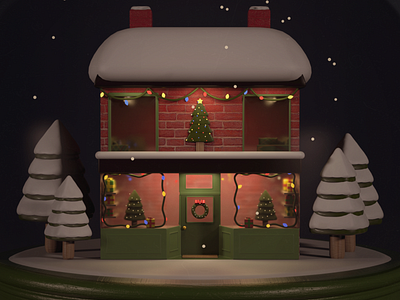 O' Christmas House 3d 3d animation 3d architecture 3d art 3d artist 3d artwork 3d house 3d illustration 3d model 3d modeling c4d c4d artist christmas house christmas party cinema4d cinema4dart