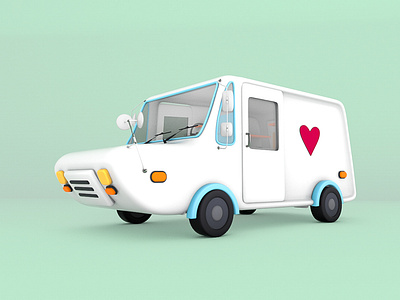 Love Letter Van 3d 3d animation 3d art 3d artist 3d artwork 3d car 3d car model 3d illustration 3d model 3d modeling c4d c4d artist cinema4d cinema4d artist cinema4dart