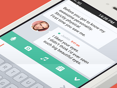 Message app chat clean crisp flat ios7 message simple ui