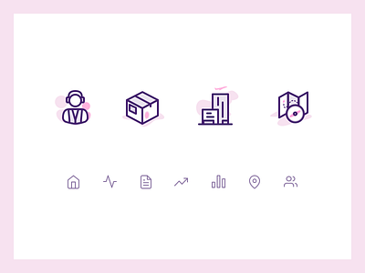 Icons aviation dashboard icons pink purple