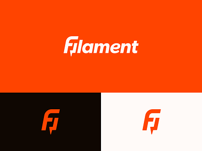 Filament Logo Alt bolt brand filament ident lightening logo mark orange