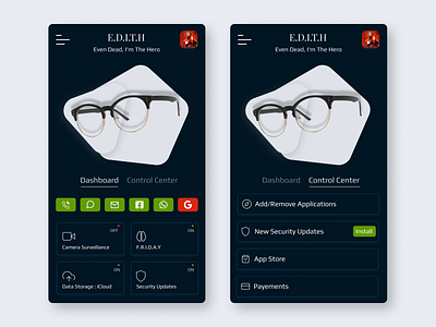 EDITH Smart glasses animation app branding design dribbble best shot illustration profile ui ux vector