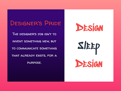 Designer's Pride art designs artistic colors design and sleep designer pride designforlife designs designsomethingeveryday designspiration typography