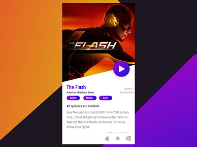 Tv series app design dribbble best shot flash movies play the 100 day project tv design tvseries