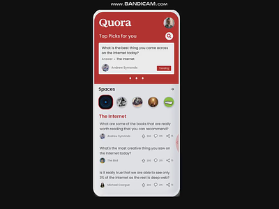 Quora Mobile App Concept animation app cards dribbble best shot illustration logo profile quora ui ux vector