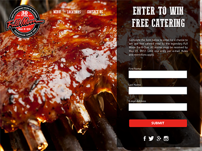 Barbecue Landing Page barbecue bbq black catering landing page login red ribs web page white