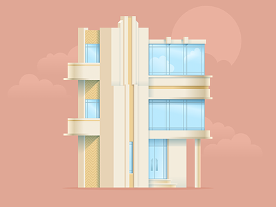 "The Gatsby" house architectural design architectural illustration architecture artdeco figma figmadesign house illustration vector