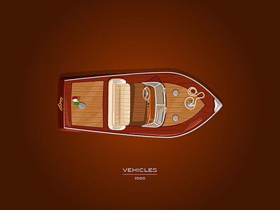 Vehicles / 1965 barca boat ertreo flat illustrator motoscafo retro sea vehicle