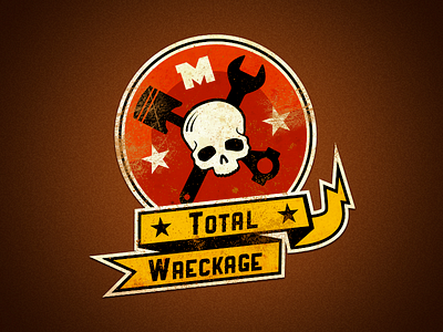 Total Wreckage logo demolition dirt logo race racing usa videogame