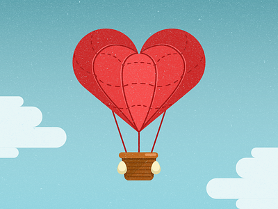 Mother's Day Hot Air Balloon balloon heart hotairballoon illustrator mongolfiera vector