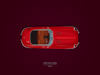 Vehicles / 1970 auto automobile car coupe ertreo flat red vector vehicles