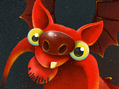 Devil bat devil dog doodle ertreo puppy red