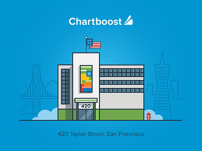 Office Digs building chartboost flat frisco goldengate mobile office sanfrancisco sf skyline stroke vector