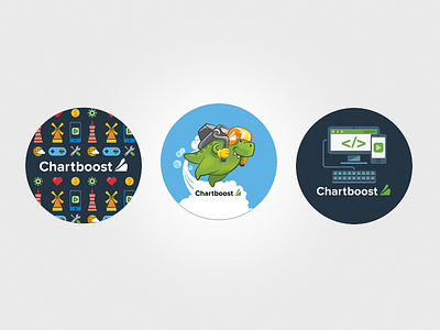 Chartboost Stickers booster circle code computer dinosaur flat frisco iphone mobile sf stickers vector
