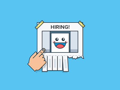 Hiring illustration flat hand hire hiring illustration job manager sign smile tech vector