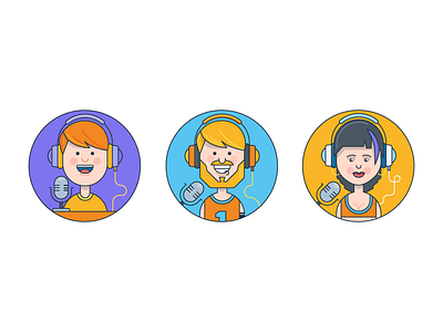 Youtuber Avatars avatar headphones icon pic product profile streaming user vector video youtube