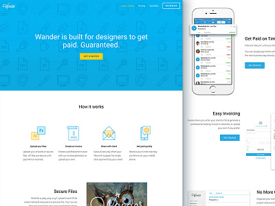Wander Website freelance icon iphone product site squarespace ui ux venmo visual web webpage