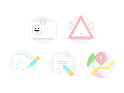 Onboarding Icons app icons illustration invoice lineart map onboarding pencil ui vector
