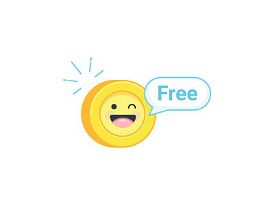 Free Money coin emoji flat free money pay payment toon