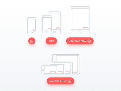 Responsive Buttons ads button download iphone mockup product red responsive ui ux video