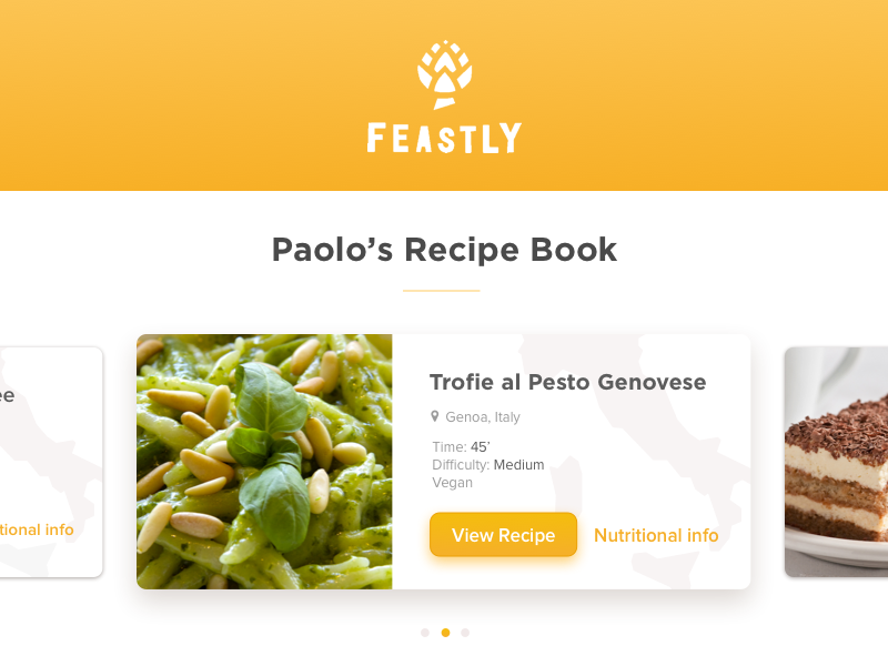 Feastly Recipe Cards.... : Dribbble / ui - howlDb