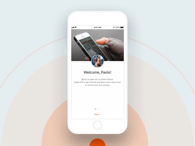 New User Onboarding app cycling gym onboarding record running sport strava tutorial ui ux