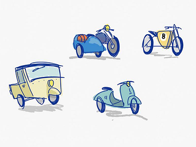 Badly Drawn Bikes 🛵🏍 bike doodle illustration ipadpro ipadproart motorbike motorcycles motorcyle