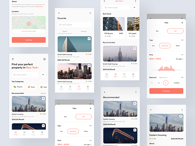 Find your property app design concept part 2 apartment app design buy categories discover filter home hotel list view location minimal mobile nearby office property search sell tenant ui ux